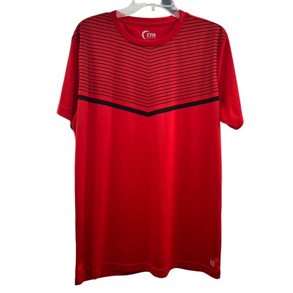 Zyia Active Men's Short Sleeve T-Shirt Red/Black Size XL - Picture 1 of 9